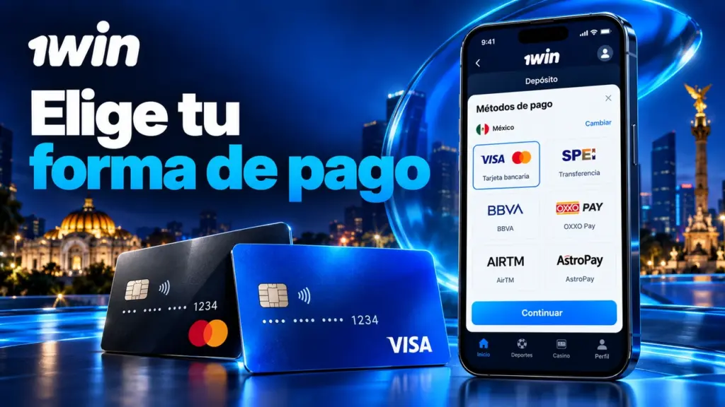 Ilustración de pagos de 1win para México